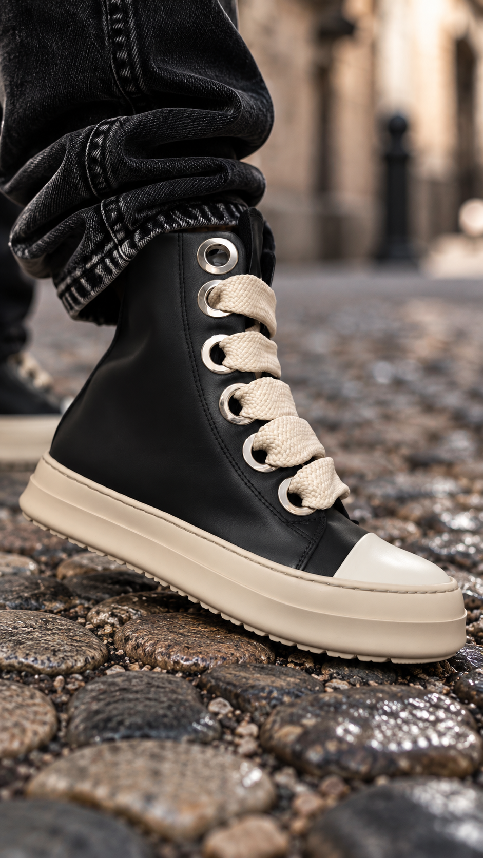 SNEAKERS NERA MODELLO RICK OWEN PASSANTE LARGO