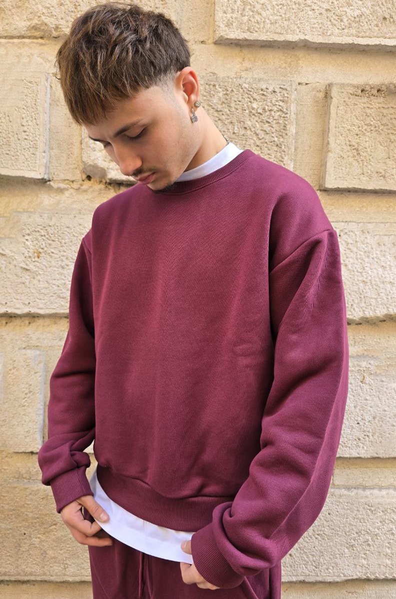 GIROCOLLO COTONE 500GSM GLOBAL BRAND MOD. DIAGONALE - BORDOUX