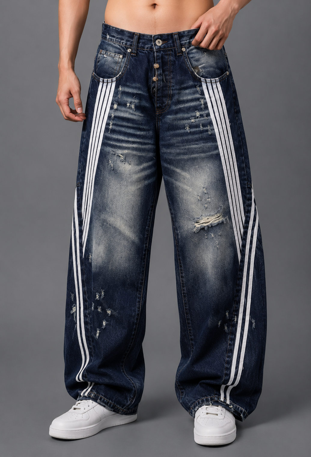 JEANS BAGGY GLOBAL BRAND BLU DENIM - ART. ADS