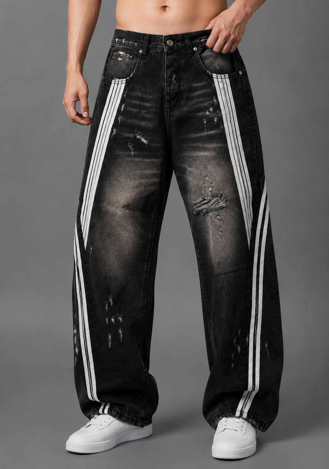 JEANS BAGGY GLOBAL BRAND NERO - ART. ADS