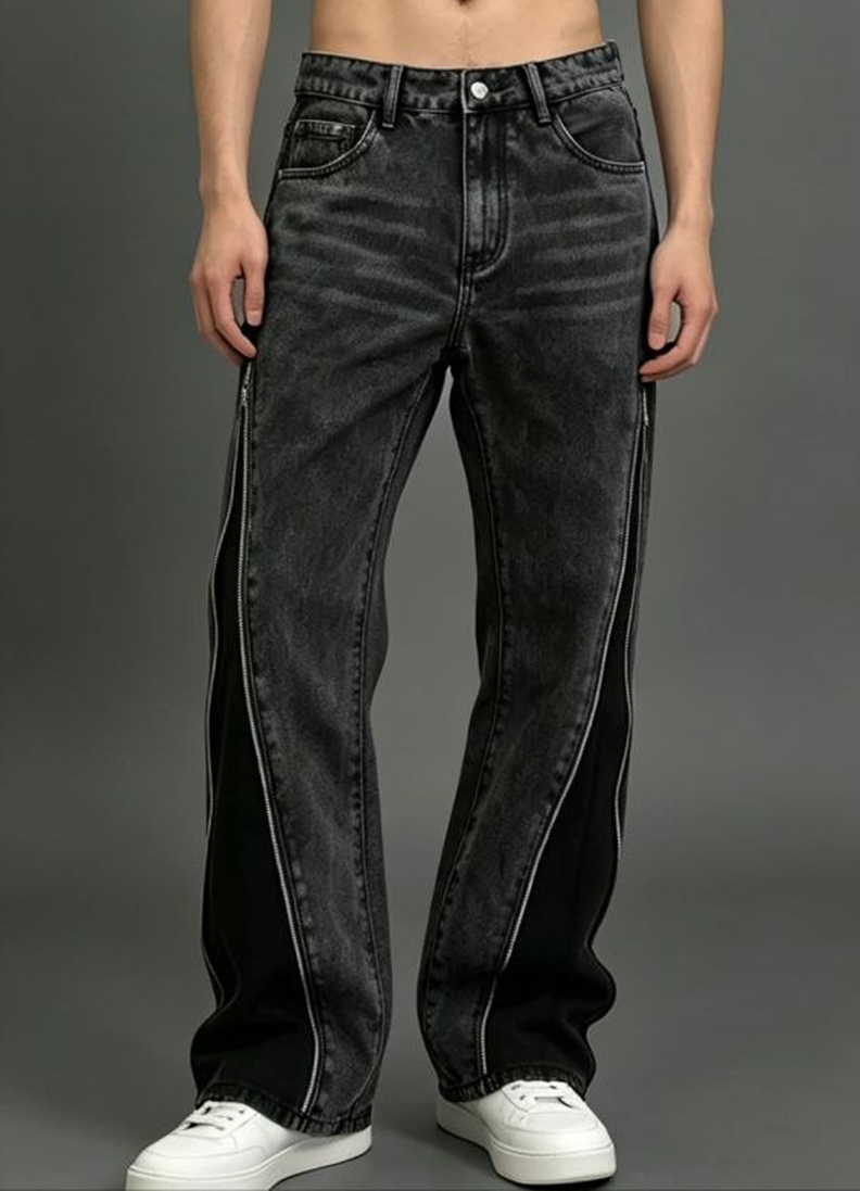 JEANS FLARED NERO - ART. AD8843