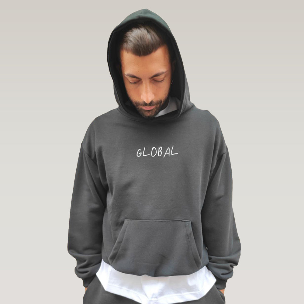 Felpa cropped Writer - Piombo/Bianco